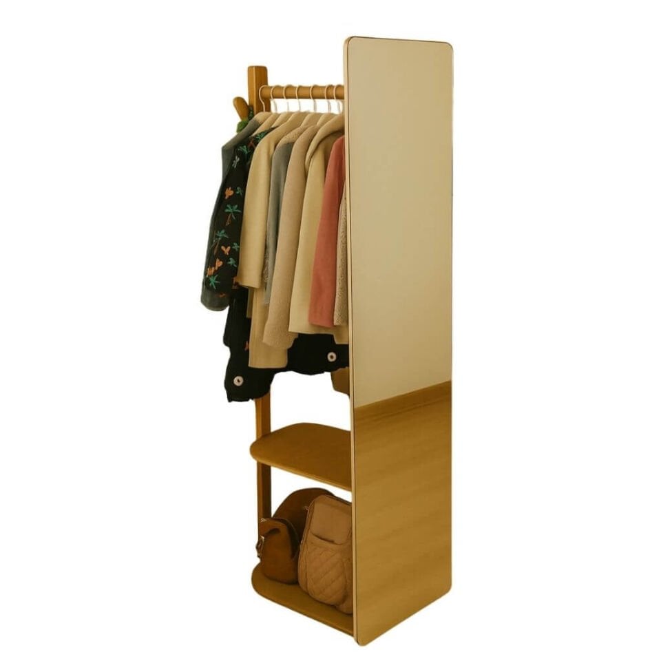 Ayna + Askılık + Raf | 3’ü Bir Arada Fonksiyonel Tasarım | Kayın Kontrplak Sağlamlığı