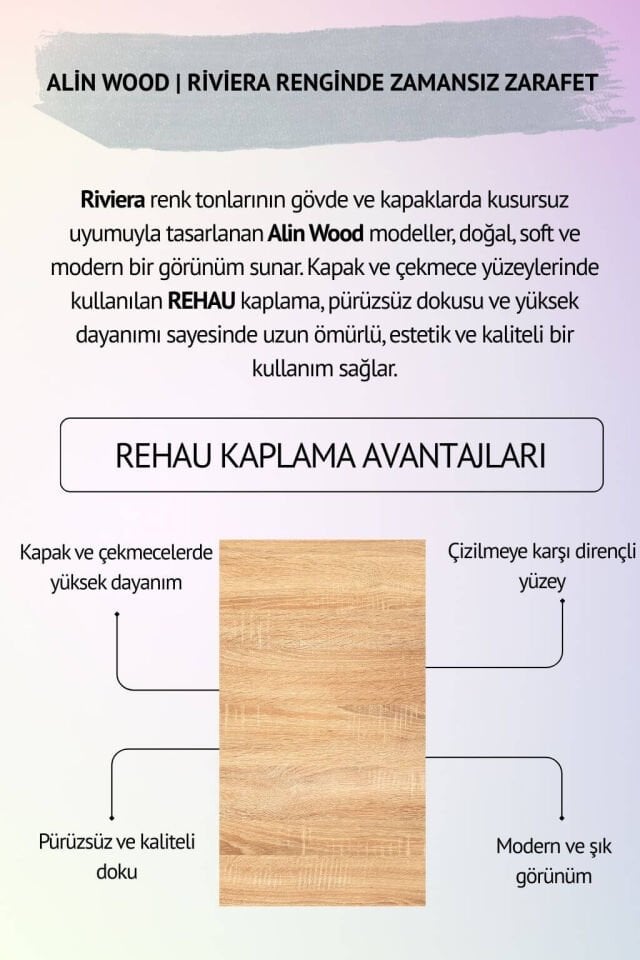 Alin Wood Çekmeceli Şifonyer ve Kitaplık Seti | MDF Gövde | Ağaç Ayaklar | Fonksiyonel ve Şık Tasarım