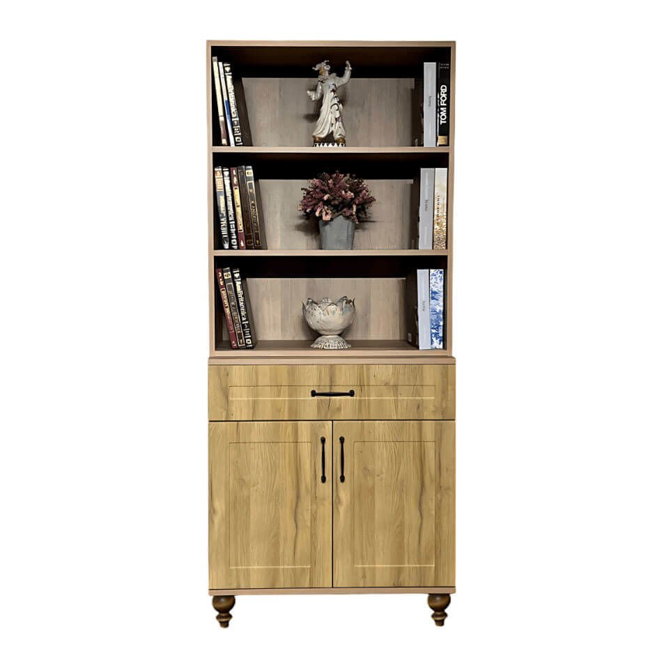 Alin Wood Kapaklı Şifonyer ve Kitaplık Set