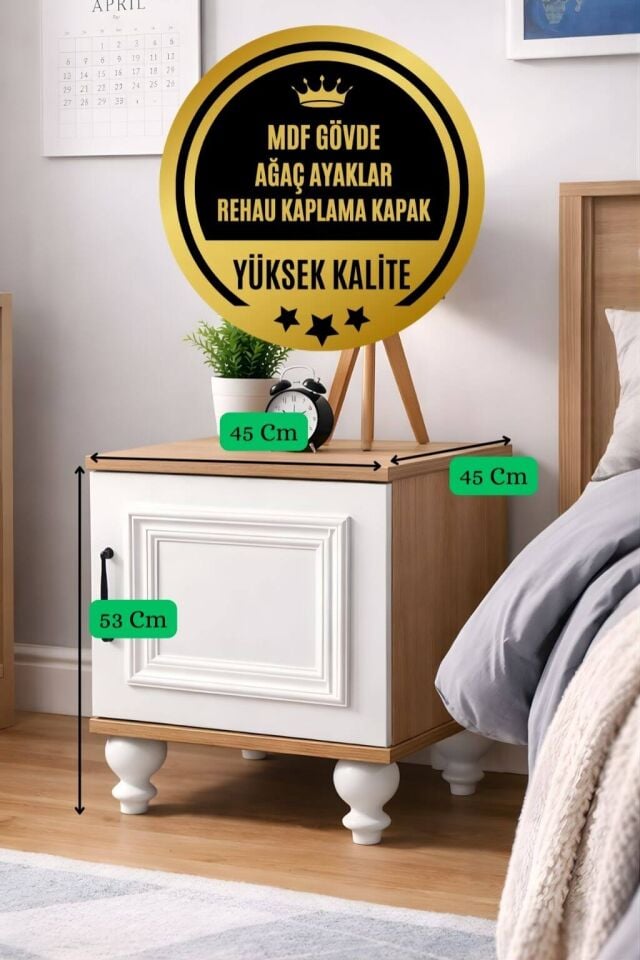 Sicilya Komodin | MDF Gövde | Ağaç Ayaklar | Zarif ve İşlevsel Detaylar