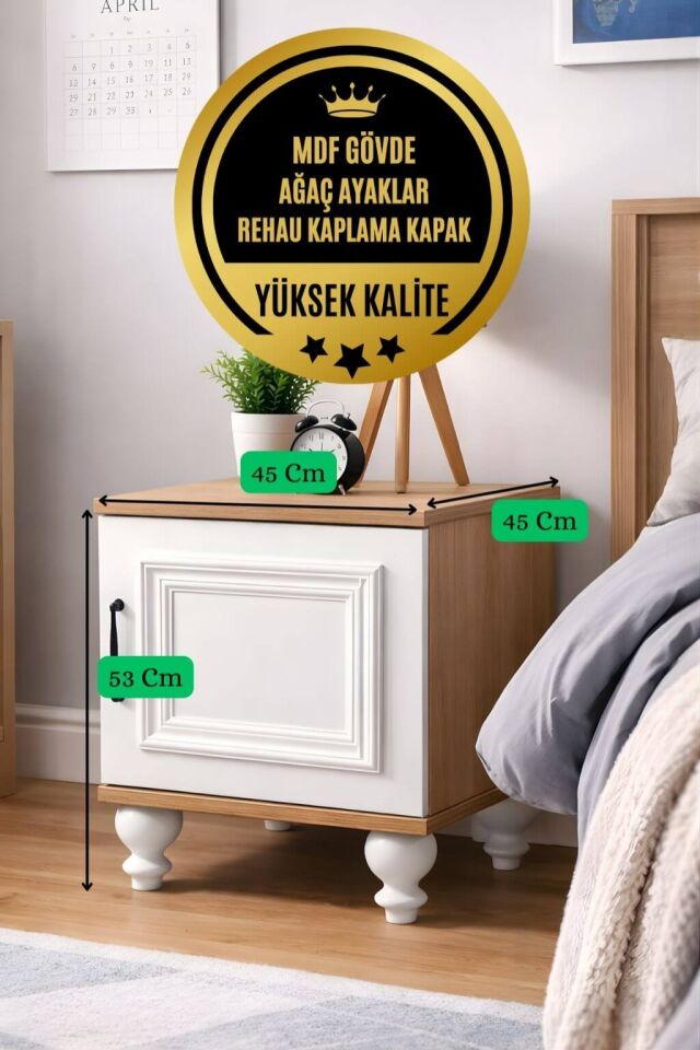 Sicilya Komodin | MDF Gövde | Ağaç Ayaklar | Zarif ve İşlevsel Detaylar