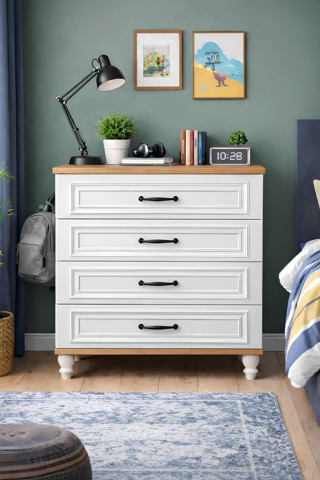 Sicilya Şifonyer - Çekmeceli | MDF Gövde | Ağaç Ayaklar | Fonksiyonellik ve Şıklığı Buluşturan Tasarım