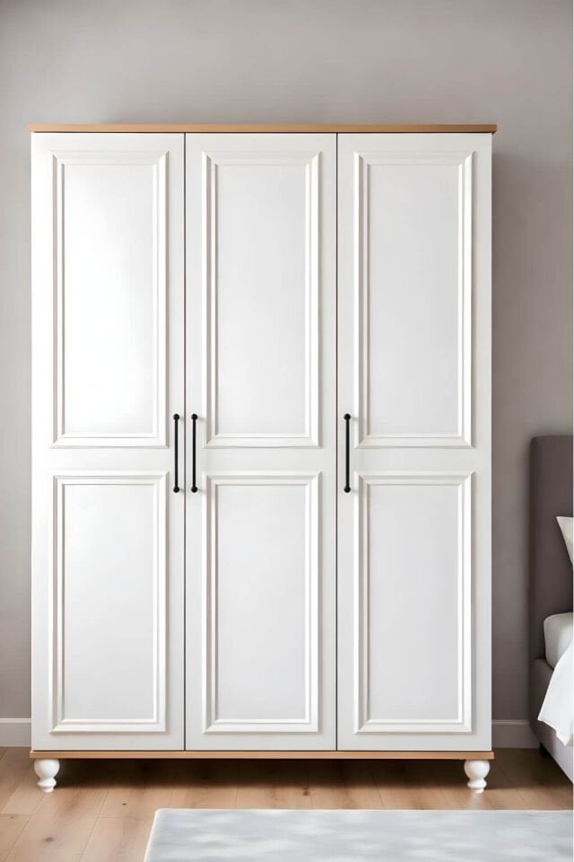 Sicilya Dolap 3 Kapaklı | MDF Gövde | Ağaç Ayaklar | Estetik Dokunuşlarla Geliştirilmiş Yapı