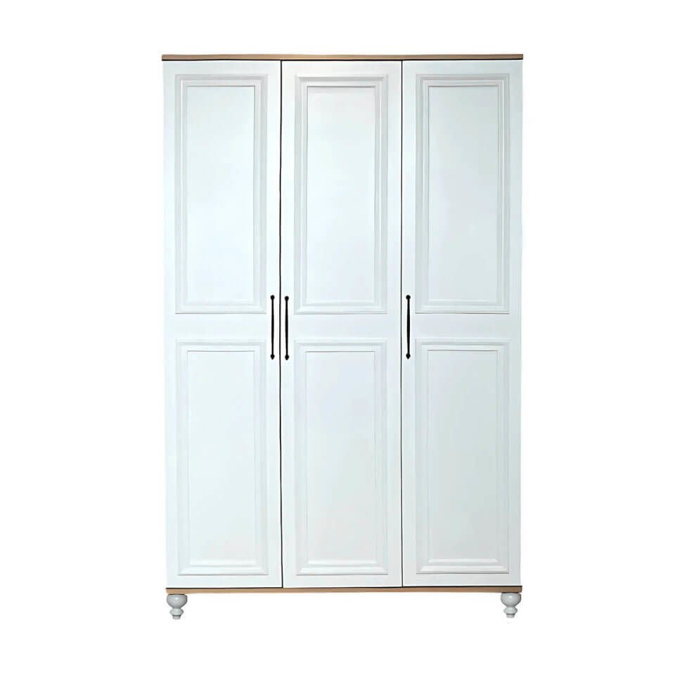 Sicilya Dolap 3 Kapaklı - Çekmeceli | MDF Gövde | Ağaç Ayaklar | Estetik Dokunuşlarla Geliştirilmiş Yapı