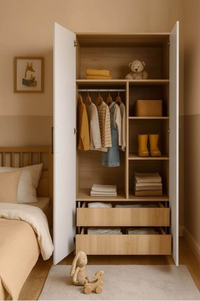 Sicilya Dolap 2 Kapaklı | MDF Gövde | Ağaç Ayaklar | Estetik Dokunuşlarla Geliştirilmiş Yapı