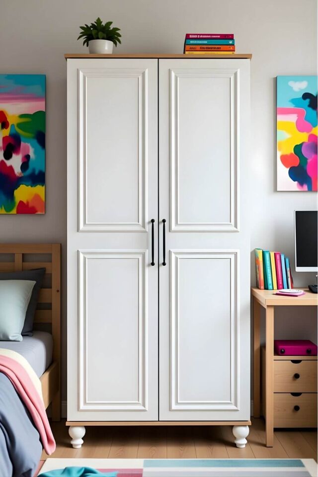 Sicilya Dolap 2 Kapaklı - Çekmeceli | MDF Gövde | Ağaç Ayaklar | Estetik Dokunuşlarla Geliştirilmiş Yapı