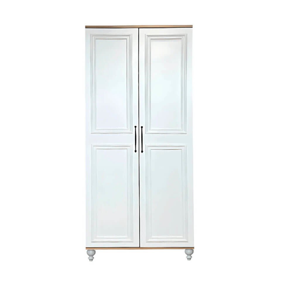 Sicilya Dolap 2 Kapaklı - Çekmeceli | MDF Gövde | Ağaç Ayaklar | Estetik Dokunuşlarla Geliştirilmiş Yapı