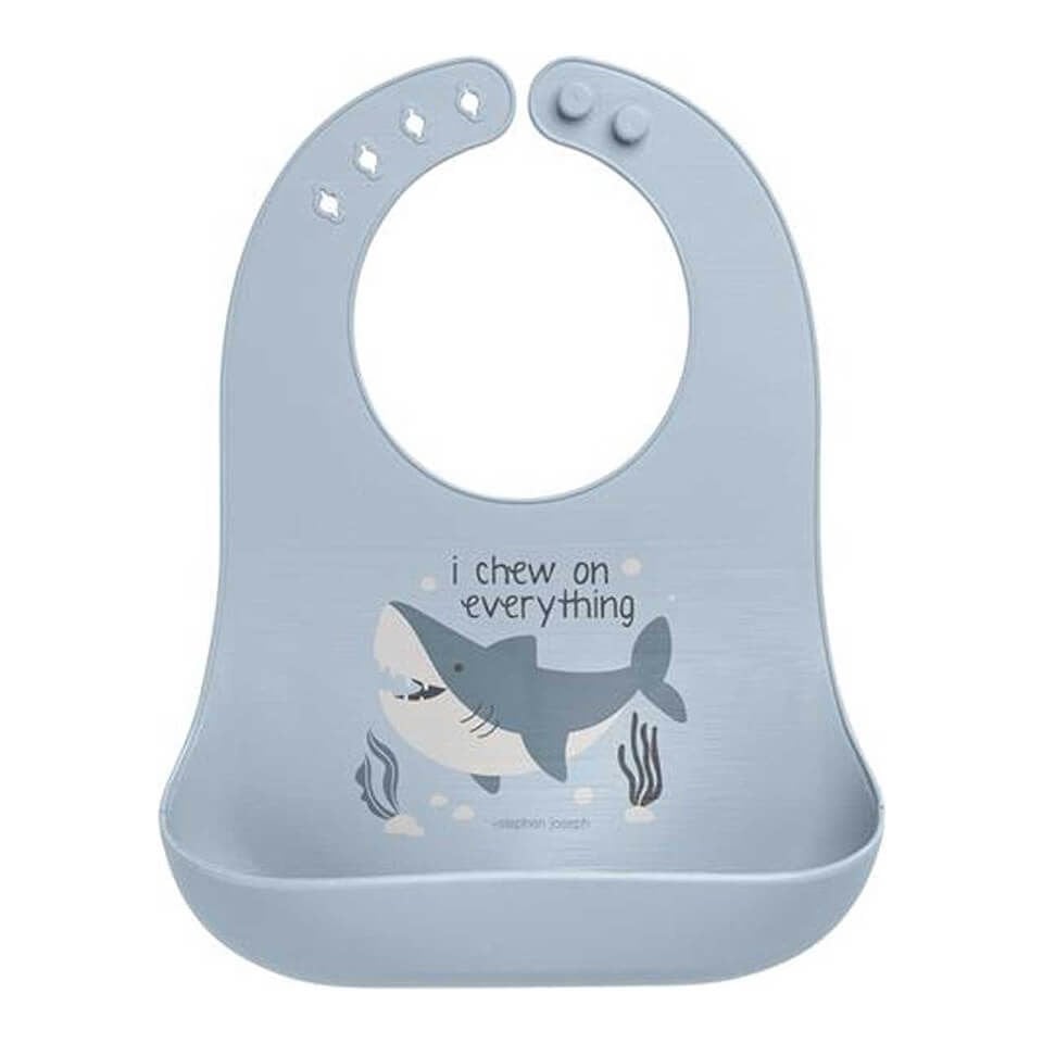 Stephen Joseph Silikon Önlük – Köpek Balığı | Su Geçirmez, Dayanıklı ve Eğlenceli Tasarım