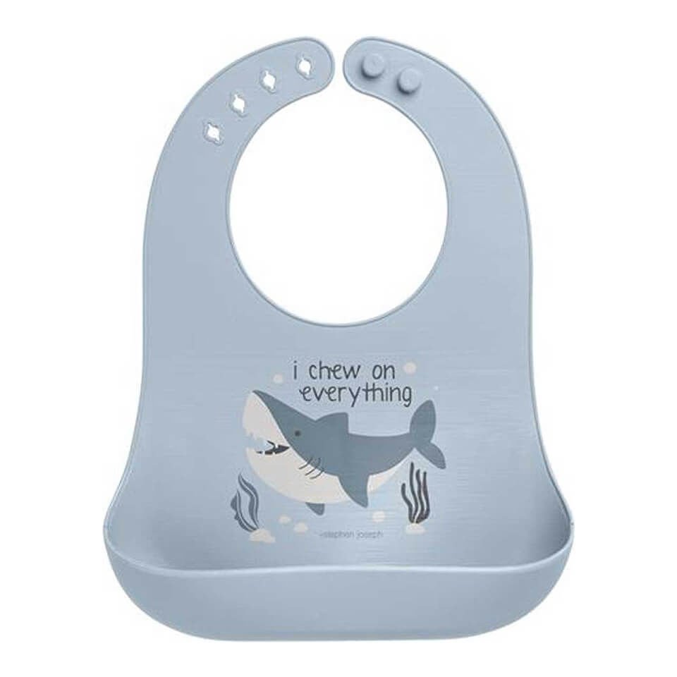 Stephen Joseph Silikon Önlük – Köpek Balığı | Su Geçirmez, Dayanıklı ve Eğlenceli Tasarım