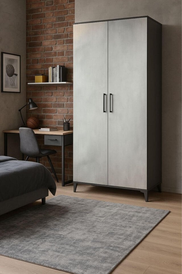 Poyraz Dolap 2 Kapaklı | MDF Gövde | Ağaç Ayaklar | Modern ve Kullanışlı Tasarım