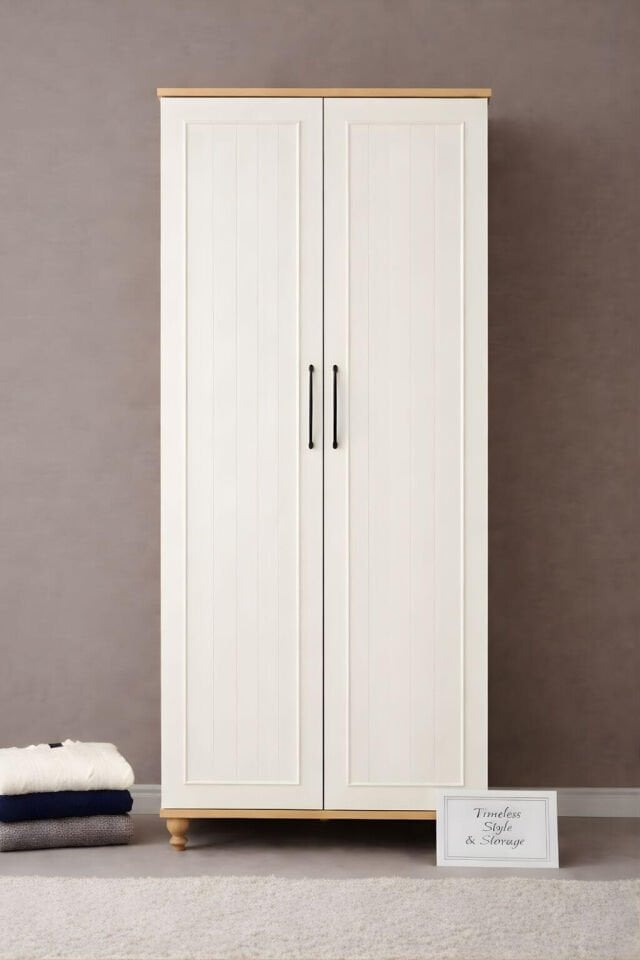 Nefes 2 Kapaklı Genç Odası Dolabı | MDF Gövde | Ağaç Ayaklar | Şık ve Fonksiyonel Genç Odası Dolabı