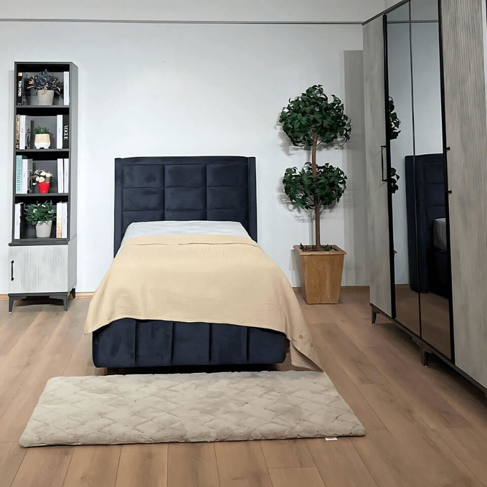 Poyraz Baza Başlık Set 100×200 | Kadife Başlık | Klasik Baza | Rahat Kullanım ve Modern Görünüm