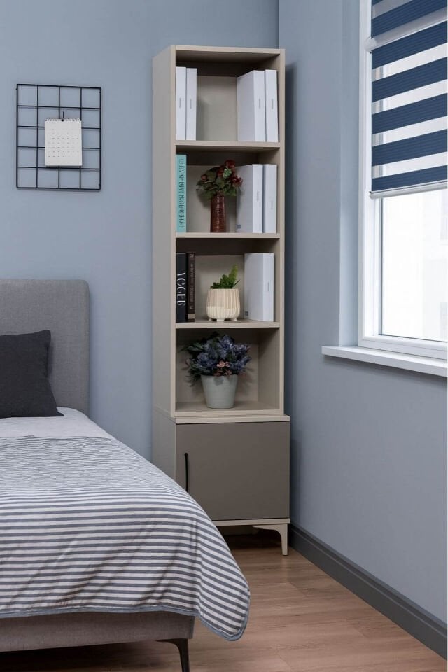 Deniz Komodin ve Kitaplık Set | MDF Gövde | Ağaç Ayaklar | Dekoratif ve Fonksiyonel Mobilya