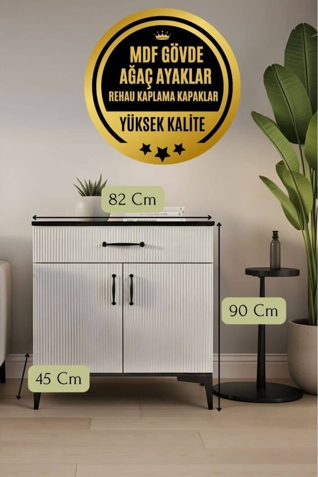 Poyraz Kapaklı Şifonyer | MDF Gövde | Ağaç Ayaklar | Fonksiyonel ve Şık Genç Odası Şifonyeri