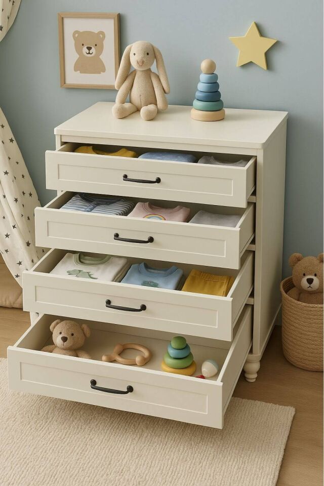 Alin Şifonyer - Çekmeceli | MDF Gövde | Ağaç Ayaklar | Fonksiyonellik ve Şıklığı Buluşturan Tasarım