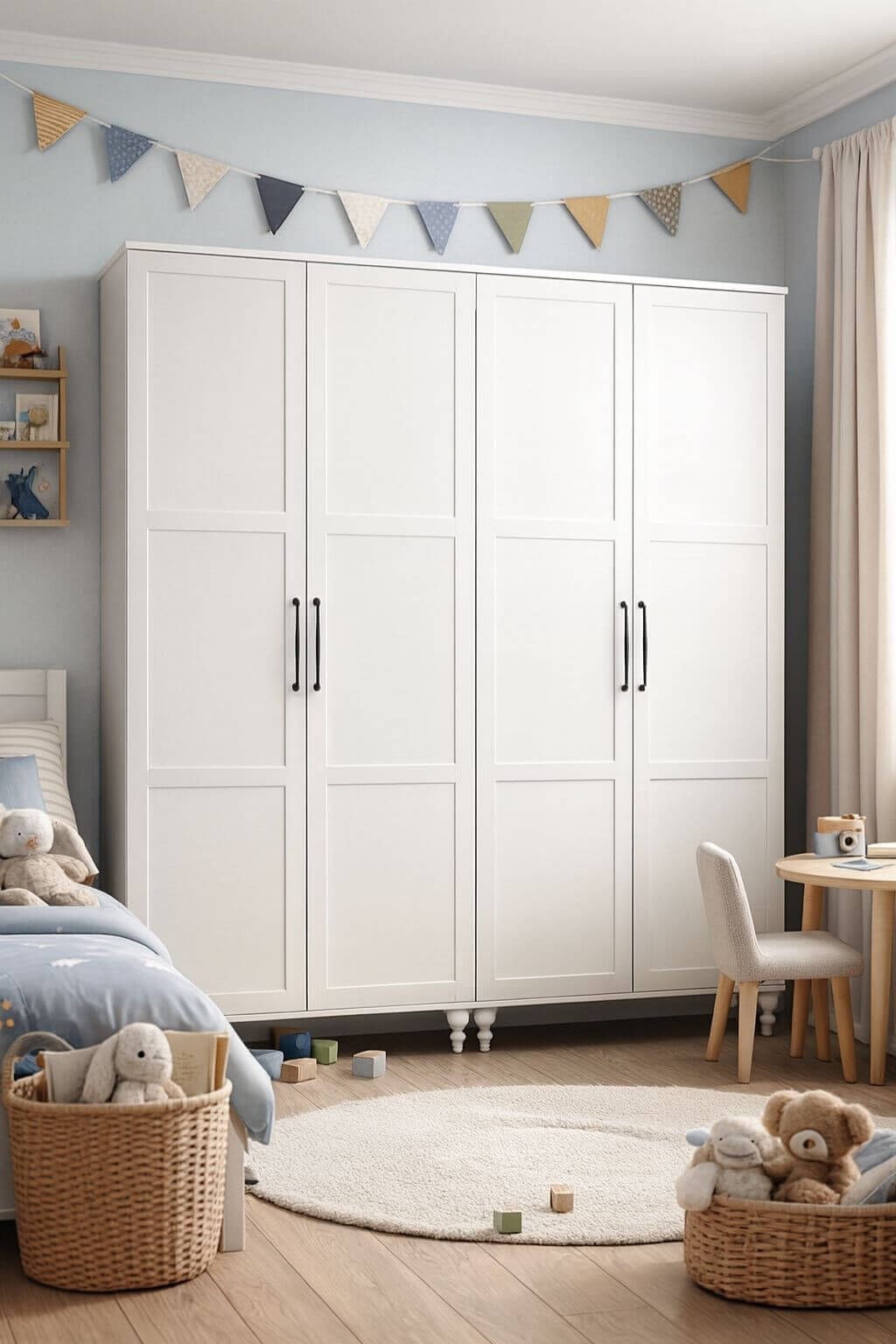 Alin Dolap 4 Kapaklı - Çekmeceli | MDF Gövde | Ağaç Ayaklar | Kalite ve Tasarımı Buluşturan Model