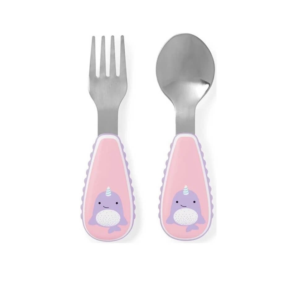 Narwhal Figürlü Çocuk Çatal Kaşık Seti | Zoo Serisi ile Pratik ve Eğlenceli Kullanım
