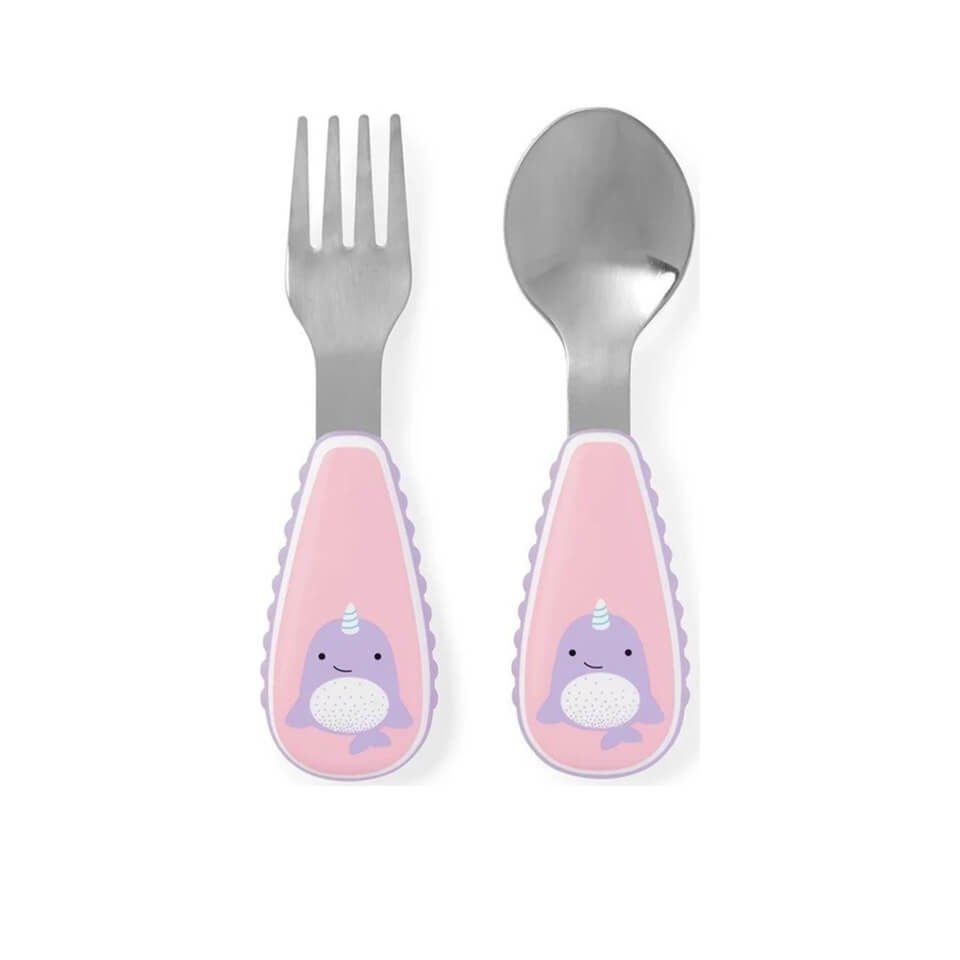 Narwhal Figürlü Çocuk Çatal Kaşık Seti | Zoo Serisi ile Pratik ve Eğlenceli Kullanım