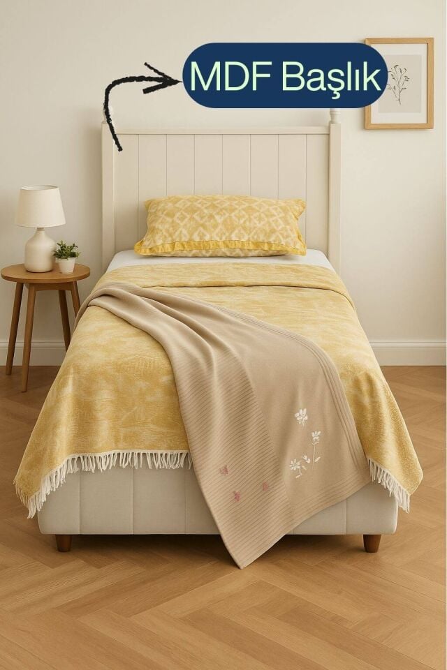 Pera Baza Başlık Set 120 Cm×200 Cm| MDF Başlık| Klasik Baza | Rahat Kullanım ve Modern Görünüm