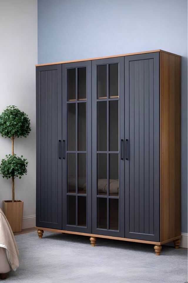 Ozan 4 Kapaklı Dolap | MDF Gövde | Ağaç Ayaklar | Kalite ve Tasarımı Buluşturan Model