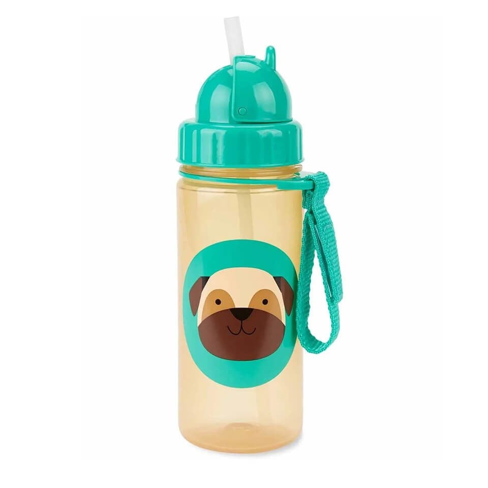 Zoo Pipetli Suluk – Pug | Sevimli Tasarım ve Sızdırmaz Yeni Model Pipetli Matara