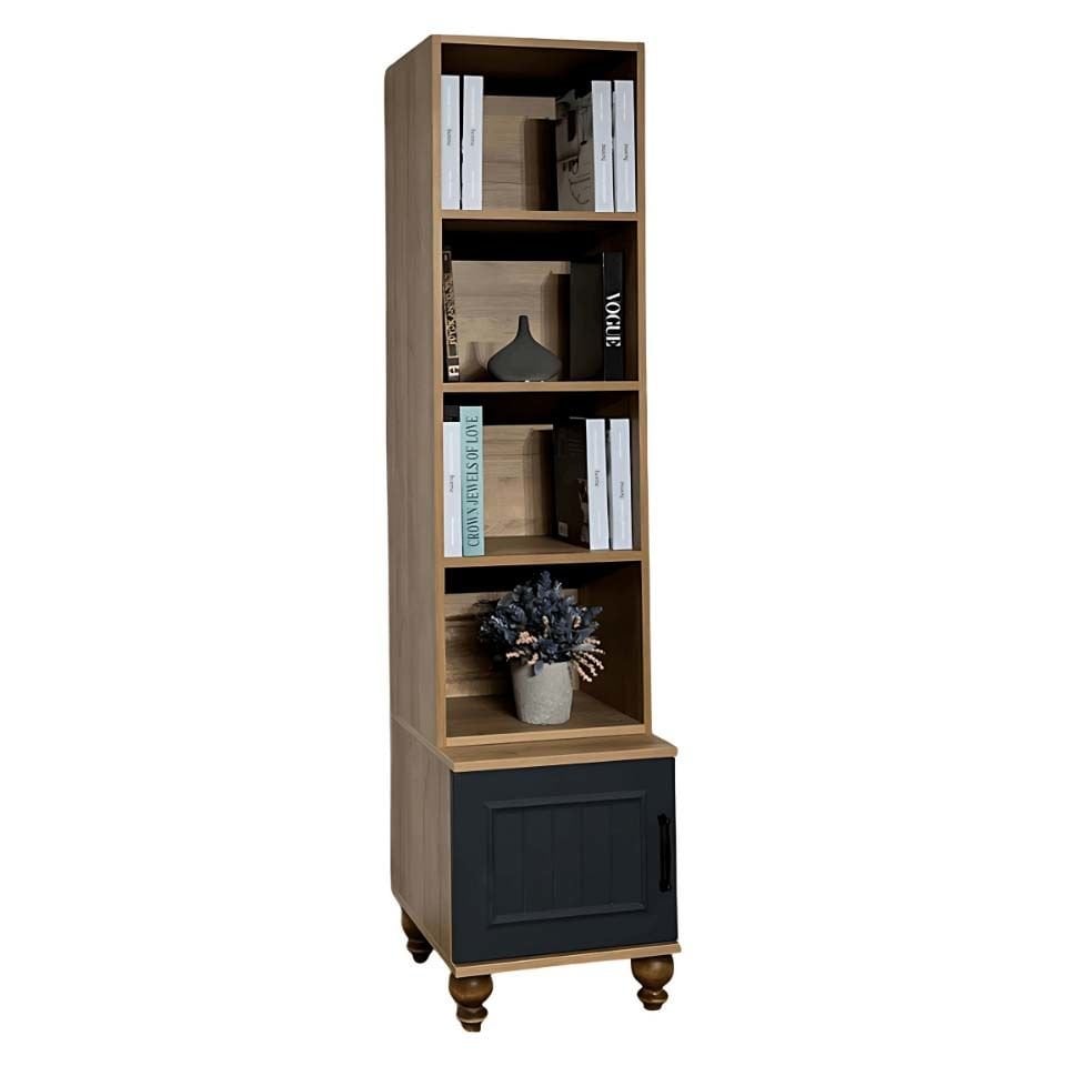 Ozan Komodin ve Kitaplık Set | MDF Gövde | Ağaç Ayaklar | Dekoratif ve Fonksiyonel Mobilya