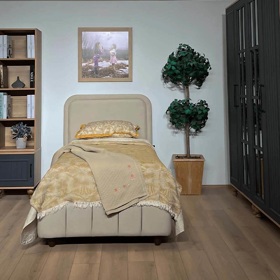 Ozan Komodin ve Kitaplık Set | MDF Gövde | Ağaç Ayaklar | Dekoratif ve Fonksiyonel Mobilya