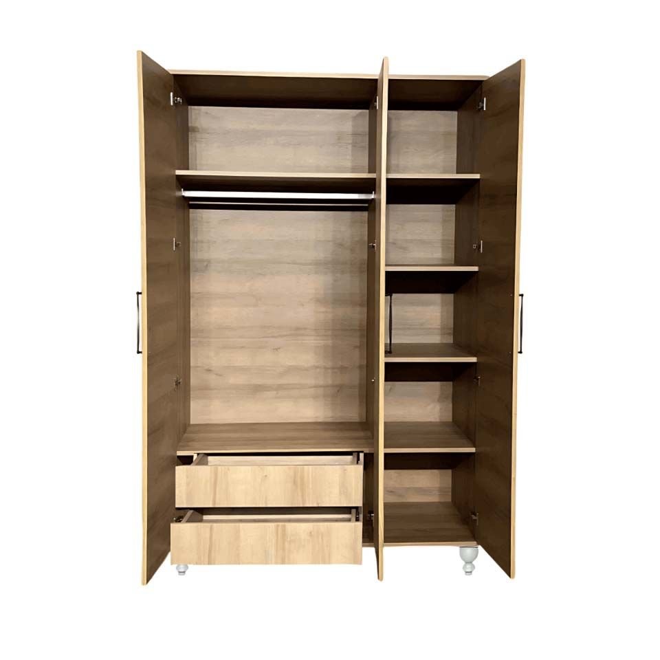 Masal 3 Kapaklı Çekmeceli Dolap | MDF Gövde | Ağaç Ayaklar | Estetik ve Pratik Çözüm