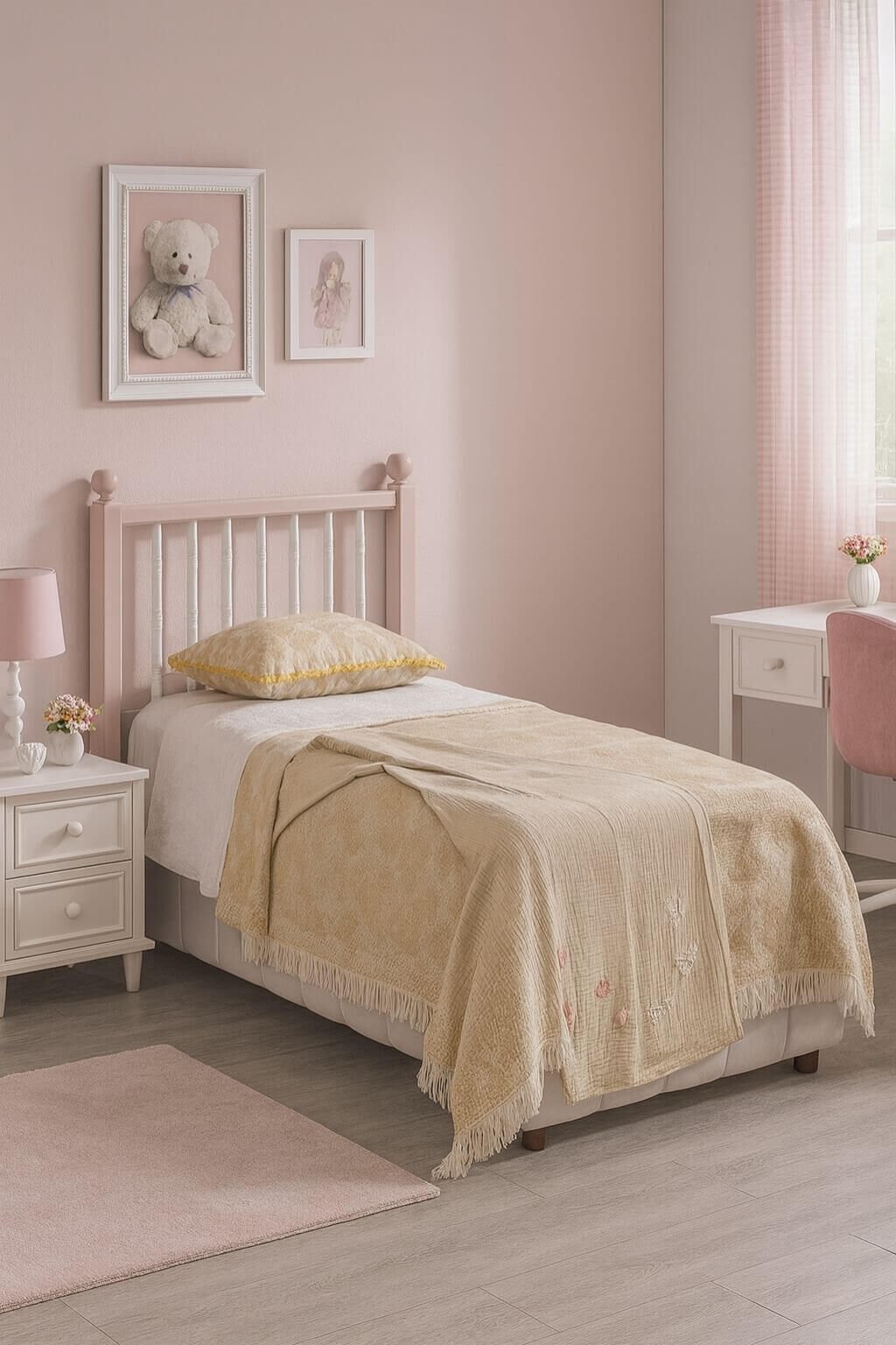 Masal Baza Başlık Set 100 Cm ×200 Cm | MDF Başlık | Klasik Baza | Şıklıkla Bütünleşen Fonksiyonellik