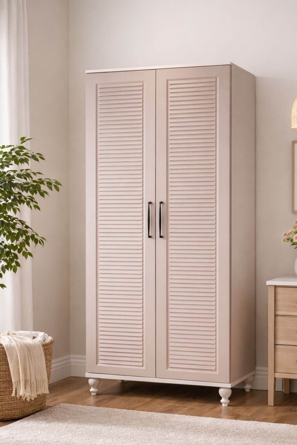 Masal 2 Kapaklı Dolap | MDF Gövde | Ağaç Ayaklar | Modern ve Kullanışlı Tasarım