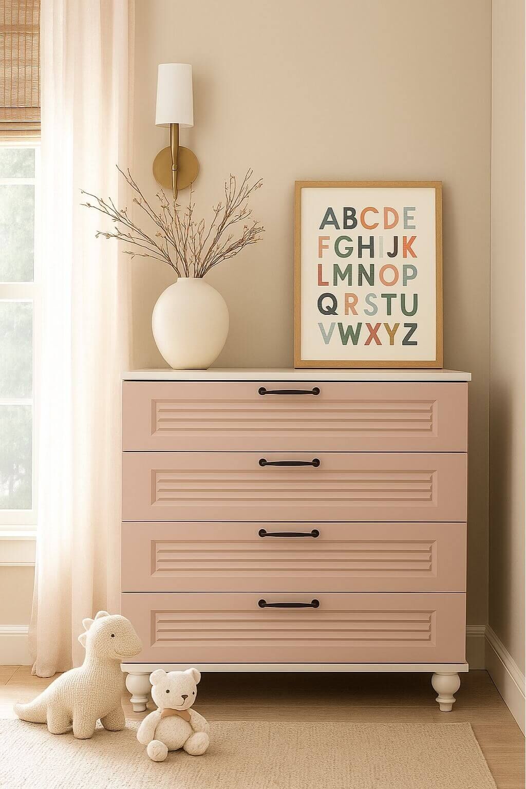 Masal Çekmeceli Şifonyer | MDF Gövde | Ağaç Ayaklar | Hem Şık Hem Fonksiyonel Seçenek