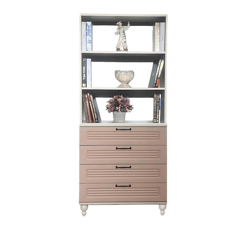 Masal Çekmeceli Şifonyer ve Kitaplık Set | MDF Gövde | Ağaç Ayaklar | Akılcı ve Estetik Mobilya Çözümü