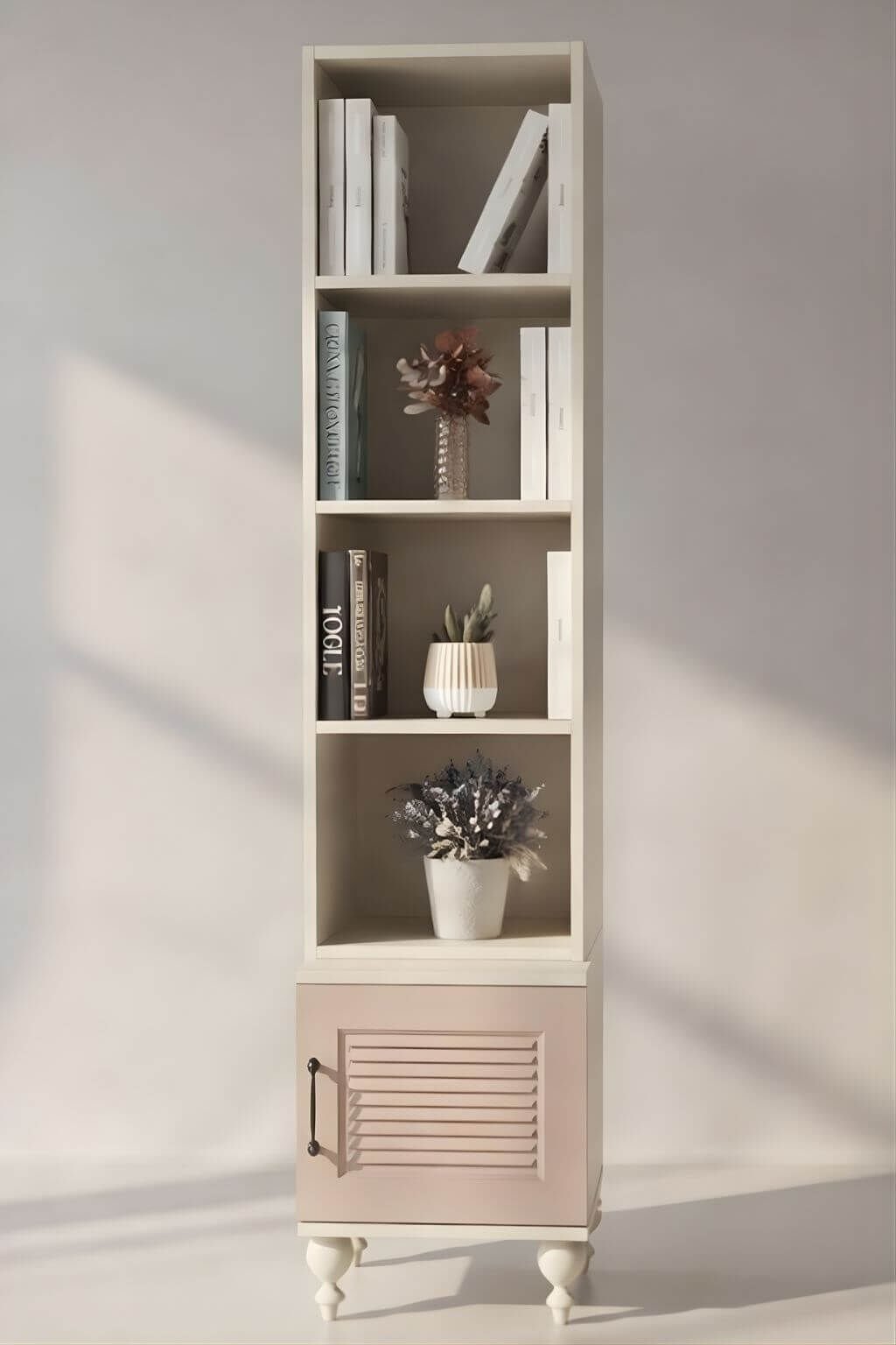 Masal Komodin ve Kitaplık Set | MDF Gövde | Ağaç Ayaklar | Şıklıkla Bütünleşen Fonksiyonellik