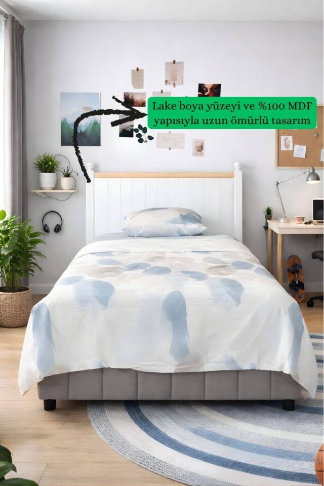Sicilya Baza Başlık Set 120 Cm ×200 Cm | MDF Başlık | Klasik Baza | Modern ve Kullanışlı Tasarım