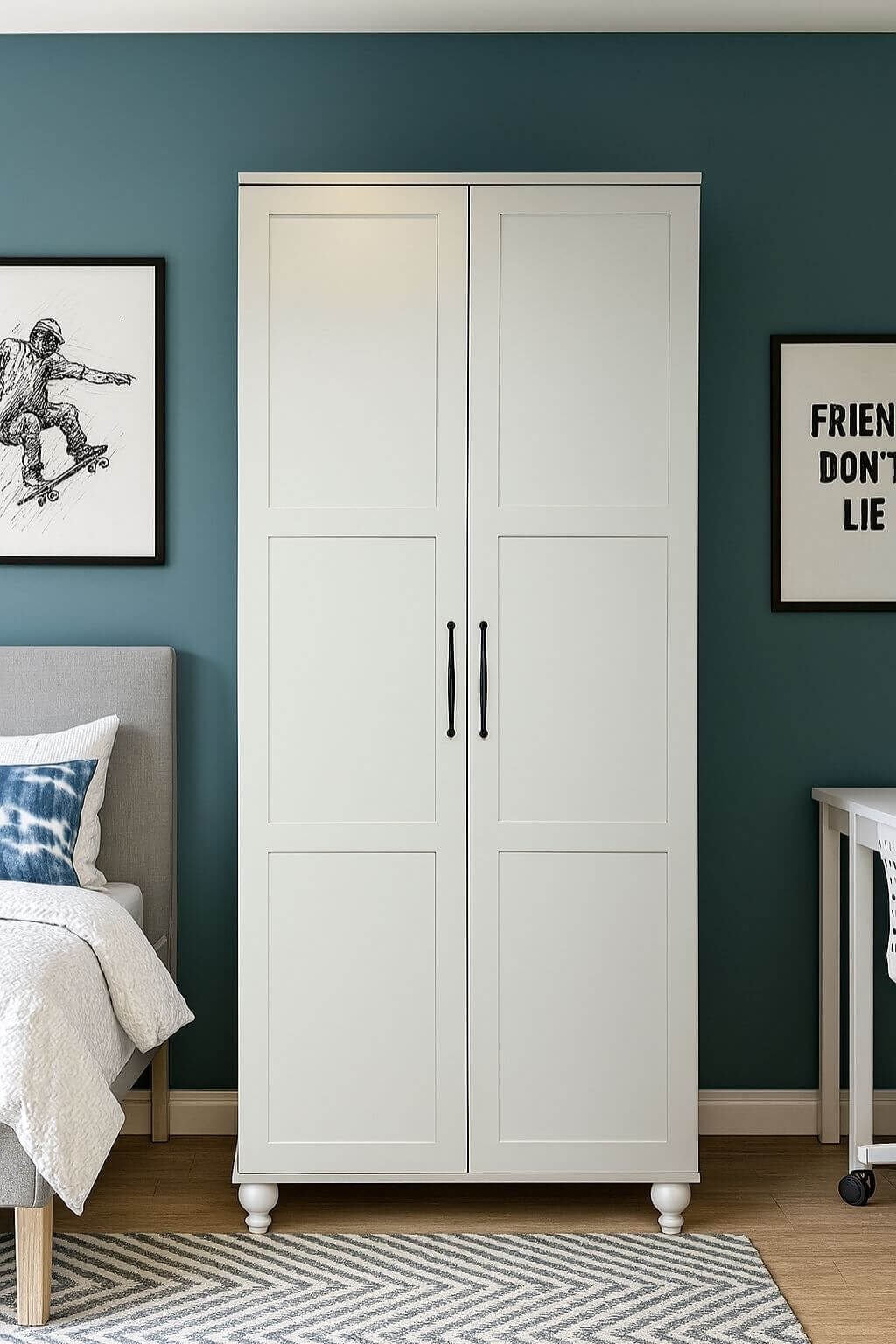 Alin 2 Kapaklı Dolap | MDF Gövde | Ağaç Ayaklar | Modern ve Kullanışlı Tasarım