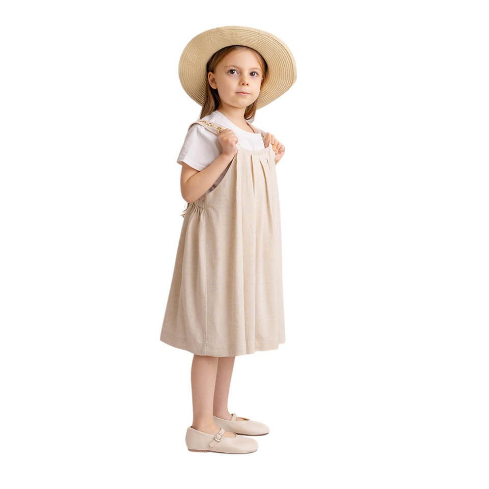 Askıları Nakışlı Keten Jile – Naturel | Doğal Tonlarda Hafif ve Şık Yazlık Model