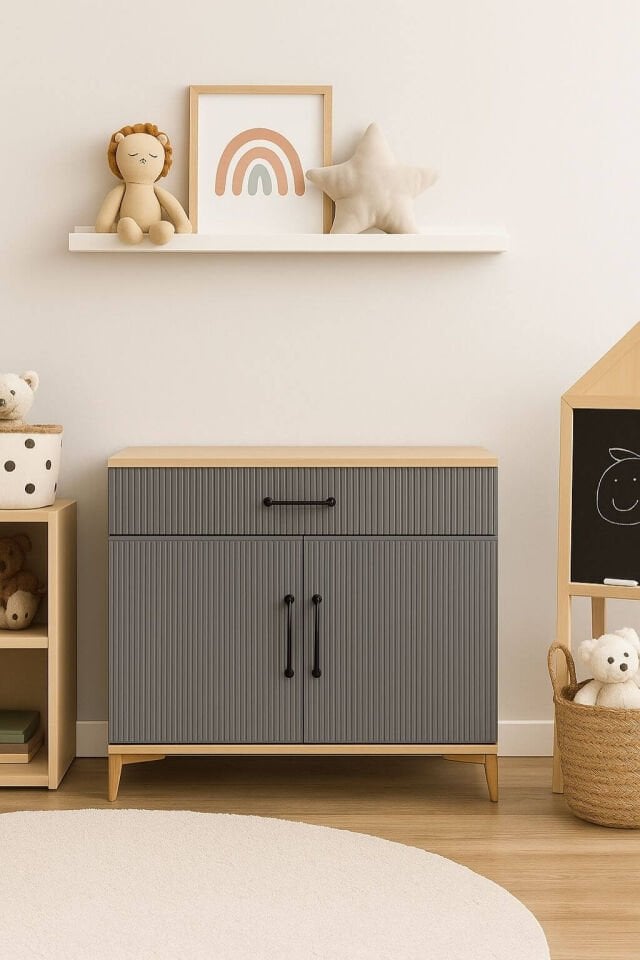 Ege Kapaklı Şifonyer | MDF Gövde | Ağaç Ayaklar | Fonksiyonel ve Şık Tasarım