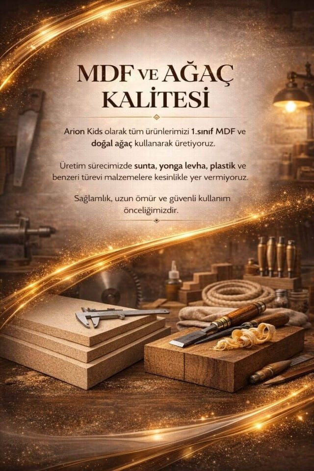Gülsün Çekmeceli Şifonyer ve Kitaplık Seti | %100 MDF | Ağaç Ayaklı
