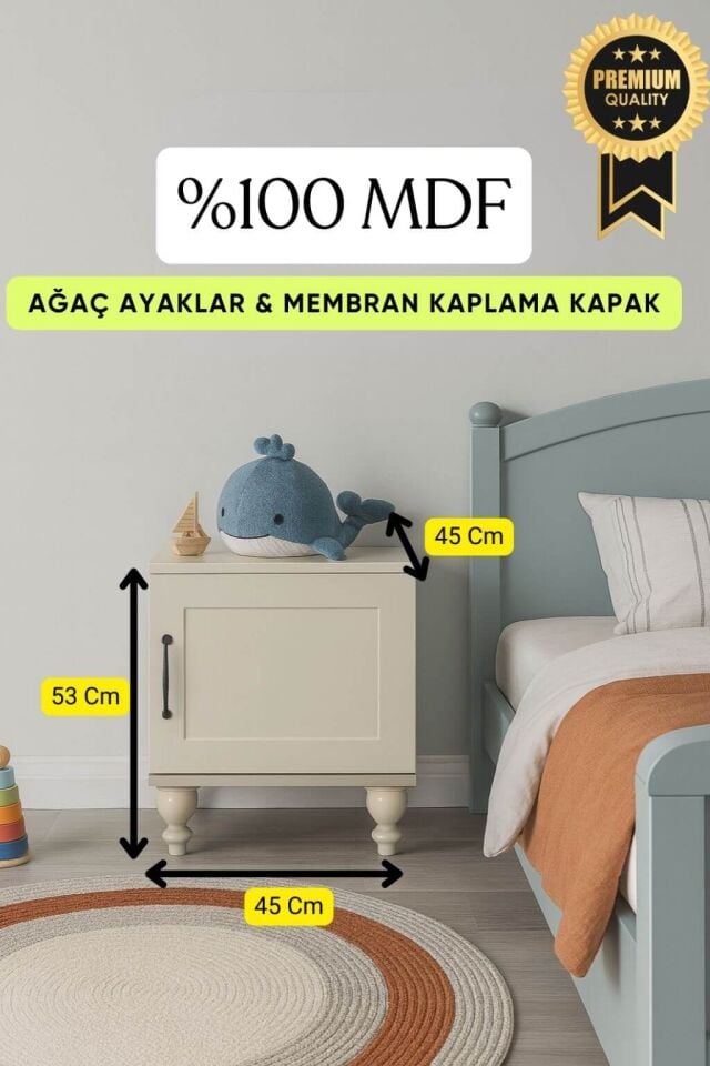 Alin Komodin | MDF Gövde | Ağaç Ayaklı