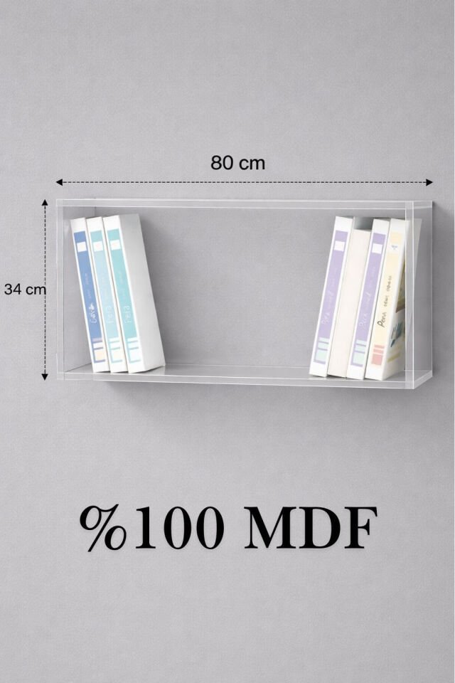 Modern Çalışma Masası Üstü Kutu | 80 CM Genişlik | Aytaşı Renk | MDF