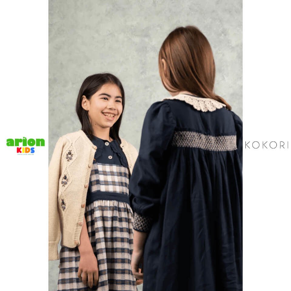 New Aria Lacivert Kareli Jile Elbise | Şık ve Rahat Günlük Tasarım