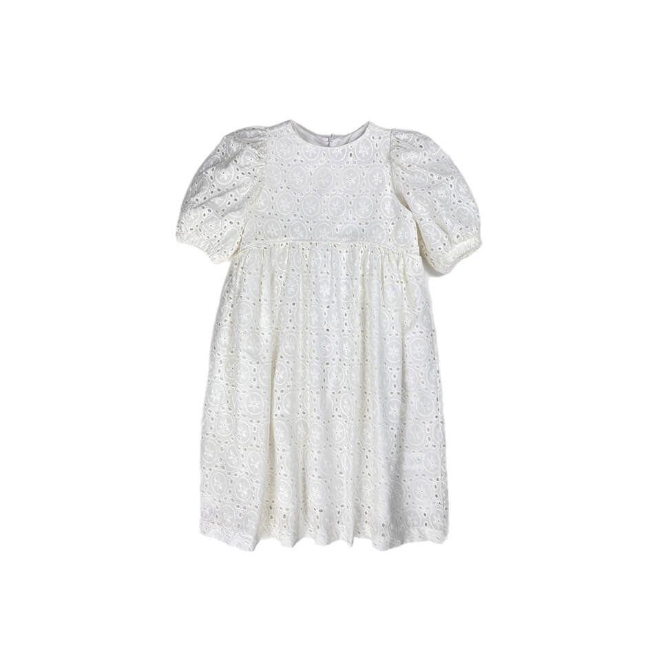 Cemre Brode Elbise | Kız Çocuklar İçin Dantel Görünümlü Zarif Yazlık Model