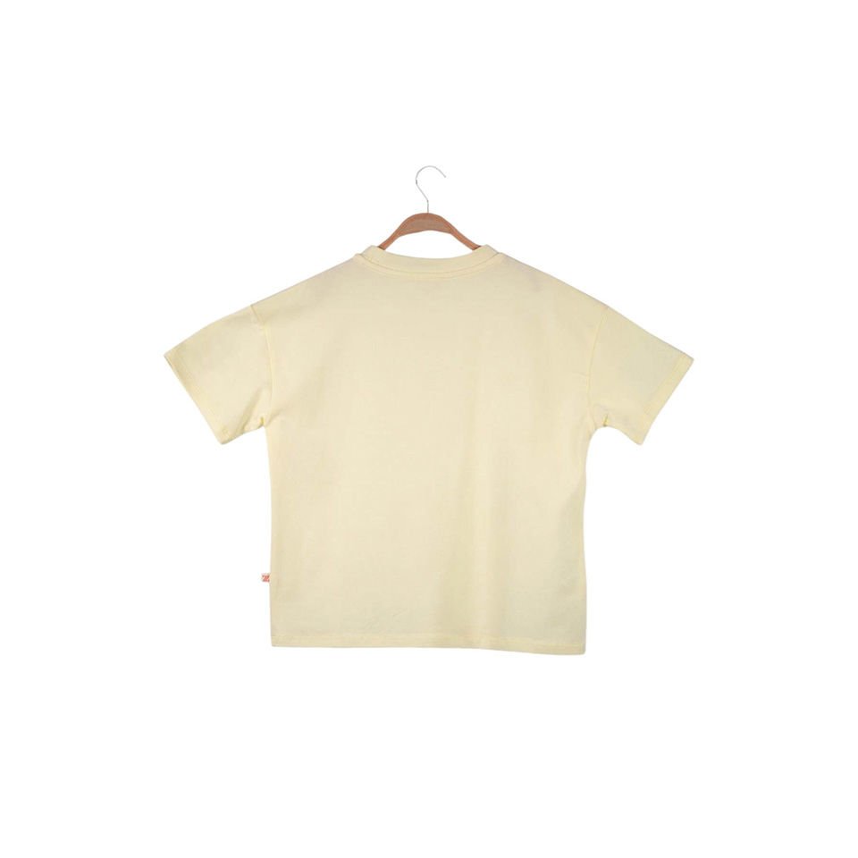 Kız Çocuk Oversıze T-Shirt – Sarı | Rahat Kalıp ve Yazlık Konforlu Tasarım
