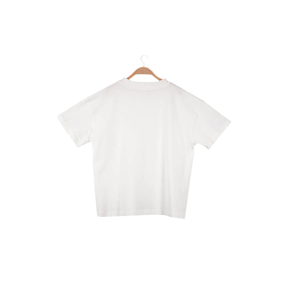 Kız Çocuk Oversize T-shirt – Ekru | Salaş Kesim, Rahat ve Modern Tasarım