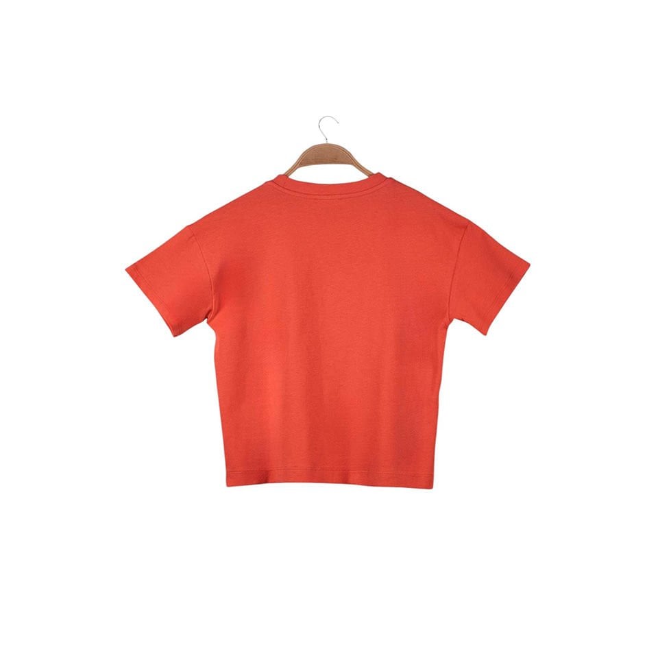 Kız Çocuk Oversıze T-Shirt-Coral