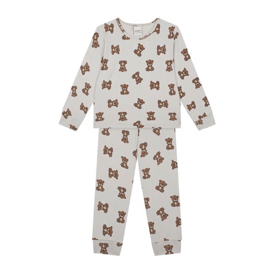 Minik Ayılar Uzun Kollu Bebek Set-Bej
